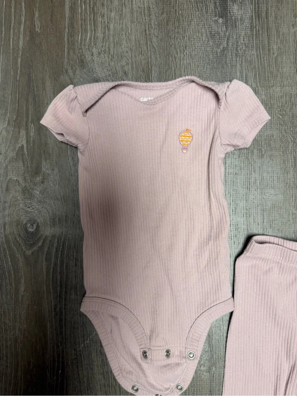 Carter's Light Purple Ribbed Baby Bodysuit & Legging Set